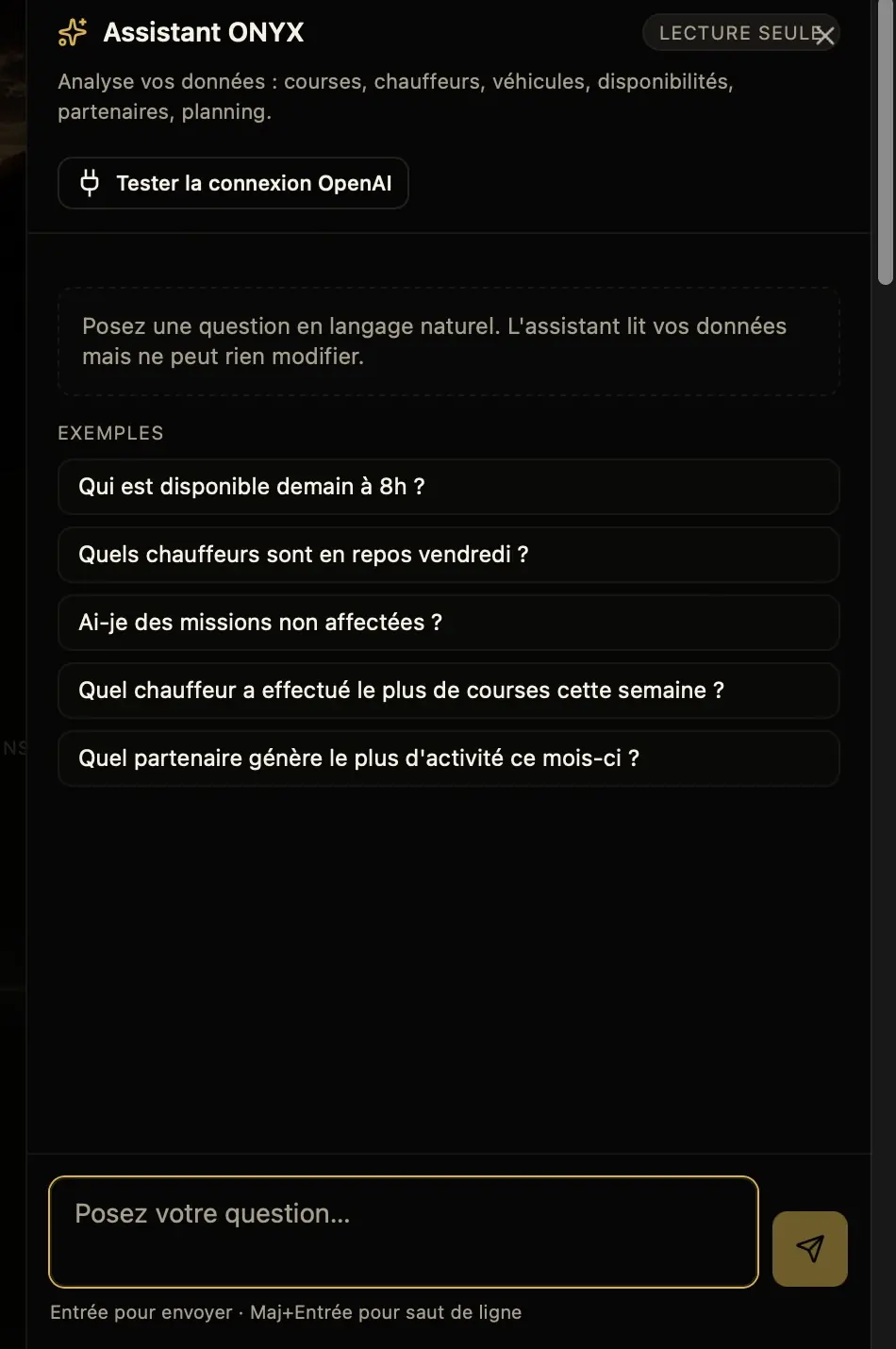 Assistant IA intégré